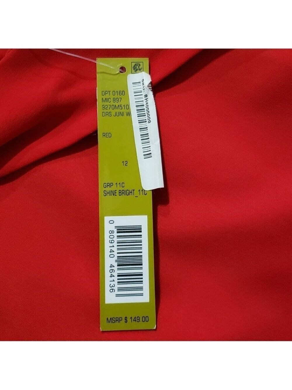 Women’s Gianni Bini Red V-Neck Wrap Dress Size 12 - Picture 8 of 11